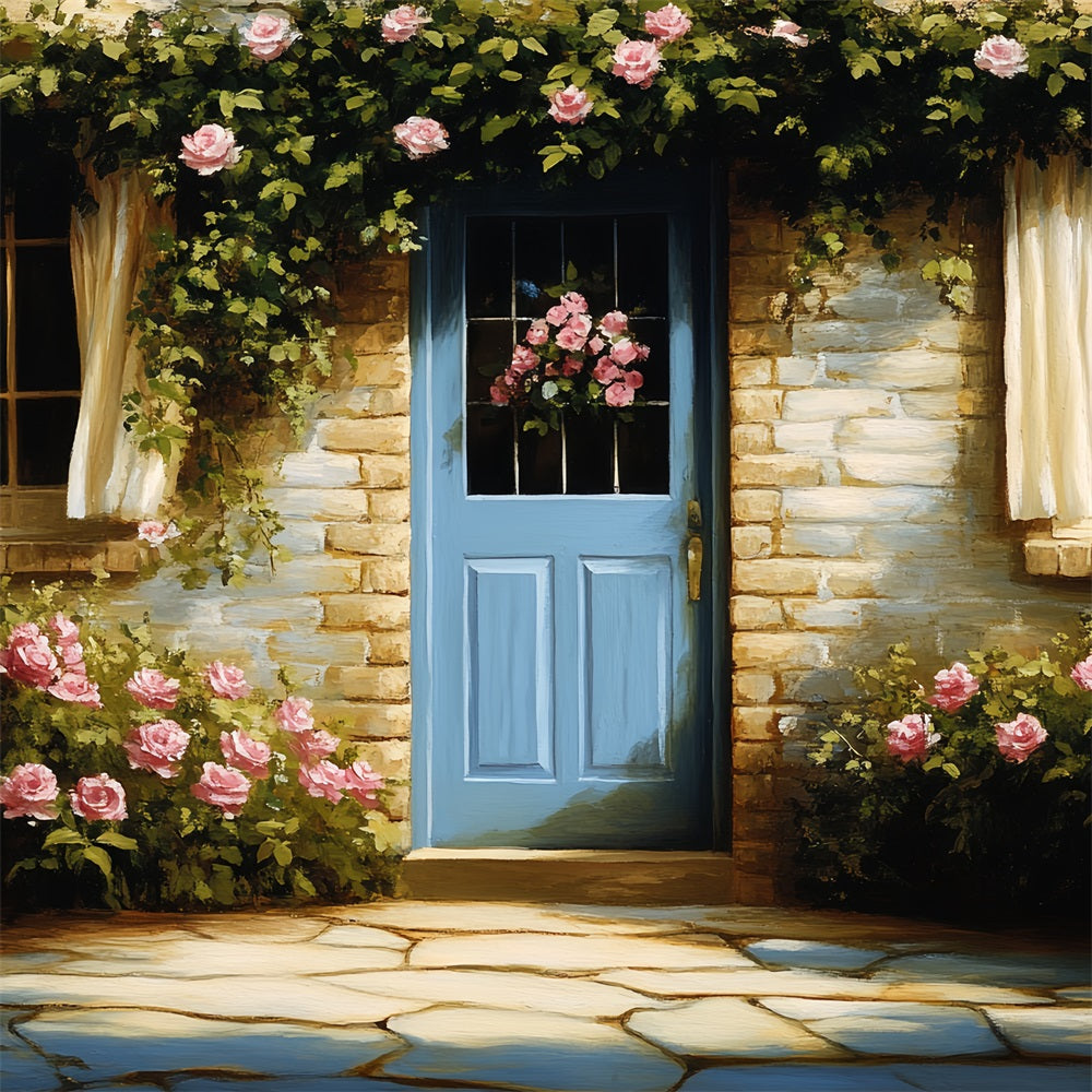 Vintage Fotografie Backdrops Backsteinmauer Klettern Rosen Hintergrund CSH4-270