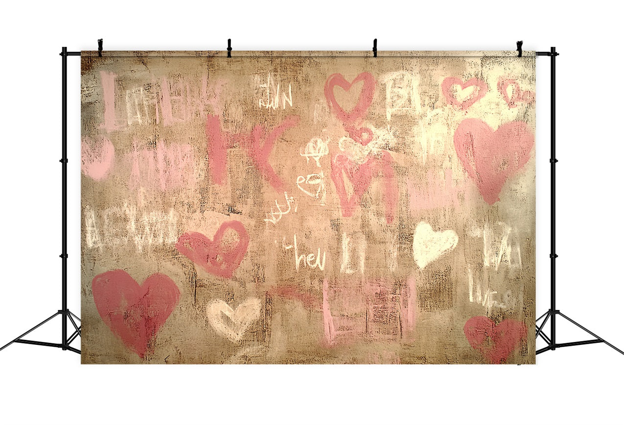 Vintage Wand Hintergrund Graffiti Herz Muster Hintergrund CSH4-276