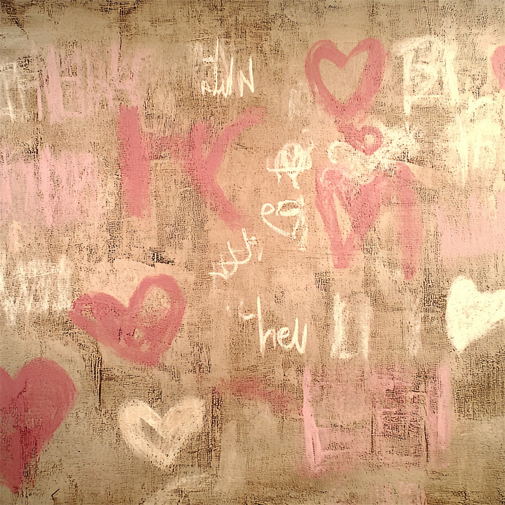 Vintage Wand Hintergrund Graffiti Herz Muster Hintergrund CSH4-276