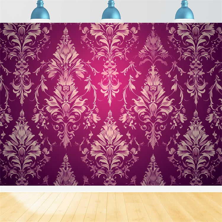 Backdrop Vintage Burgunder Damast Blumenmuster Backdrop CSH4-282