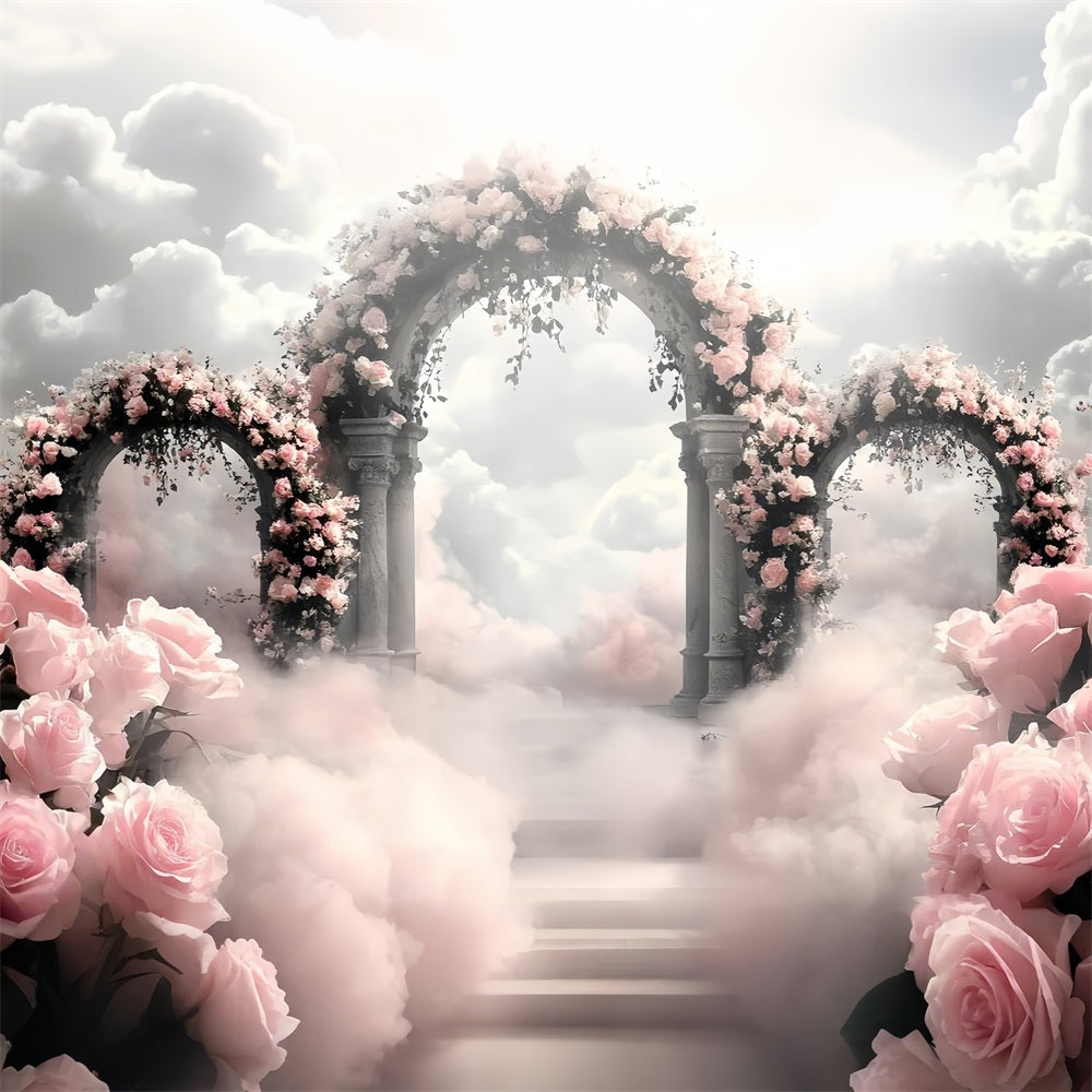 Vintage-Hintergrund Ideen Rose Paradies Steinbögen Hintergrund CSH4-290