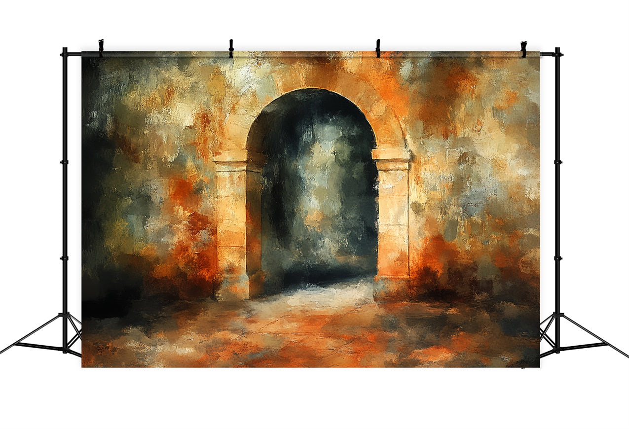 Weinlese-Fotohintergrund Rustikaler Steinbogen Hintergrund CSH4-293