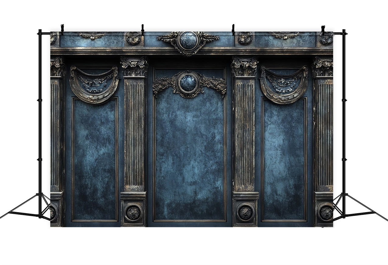 Retro Fotohintergrund Blau Königlich Vintage Wandhintergrund CSH4-296