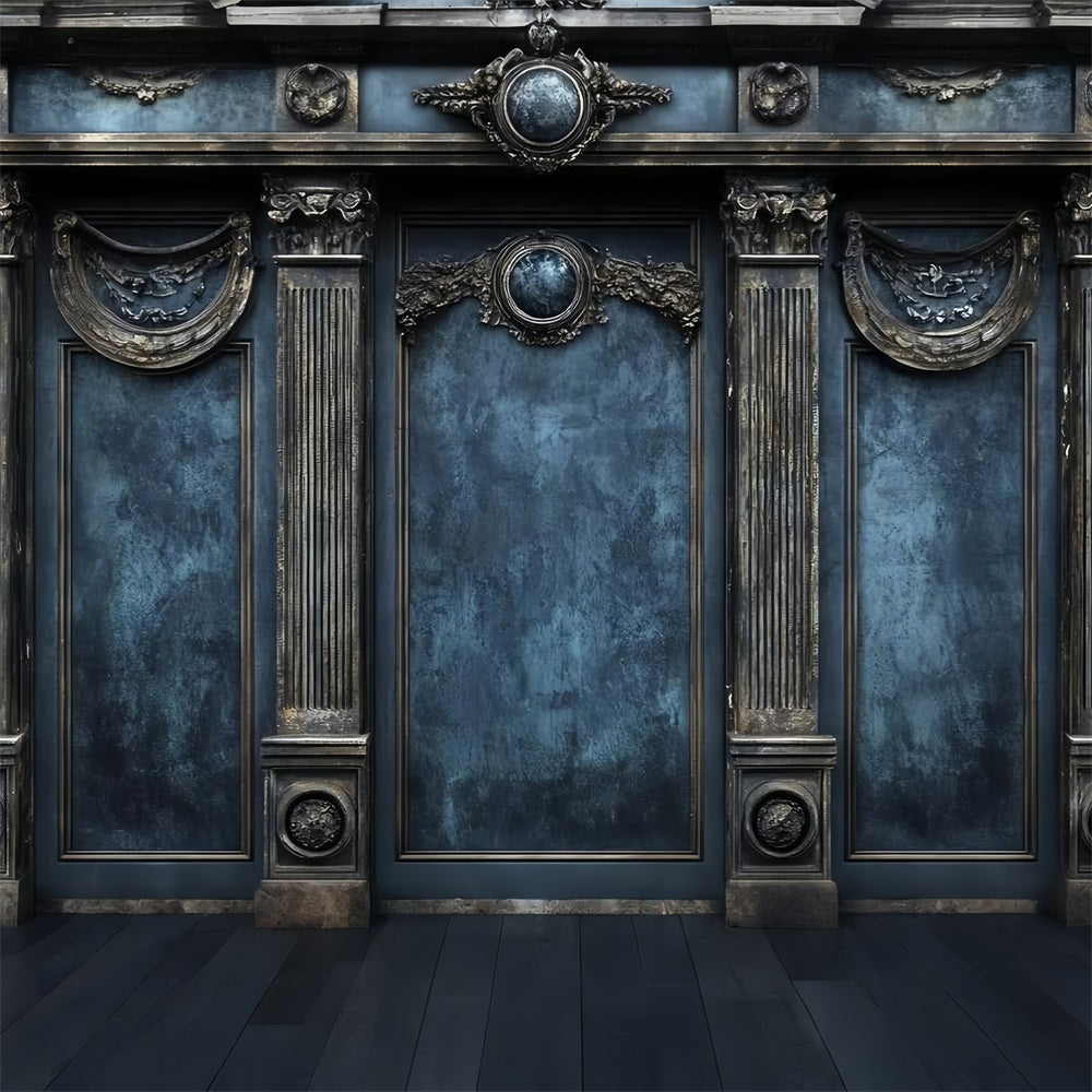 Retro Fotohintergrund Blau Königlich Vintage Wandhintergrund CSH4-296