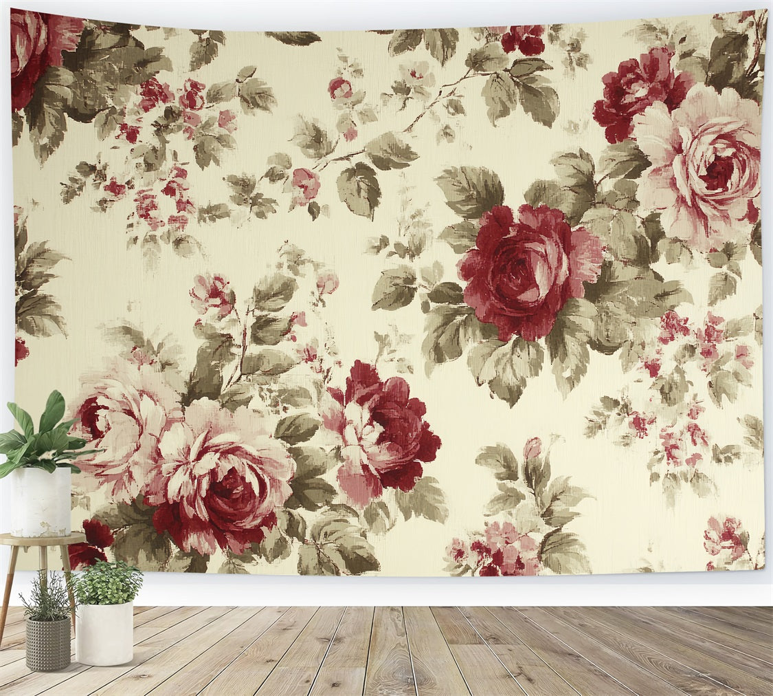 Vintage-Fotohintergrund Rote Rosen Blumenhintergrund CSH4-304