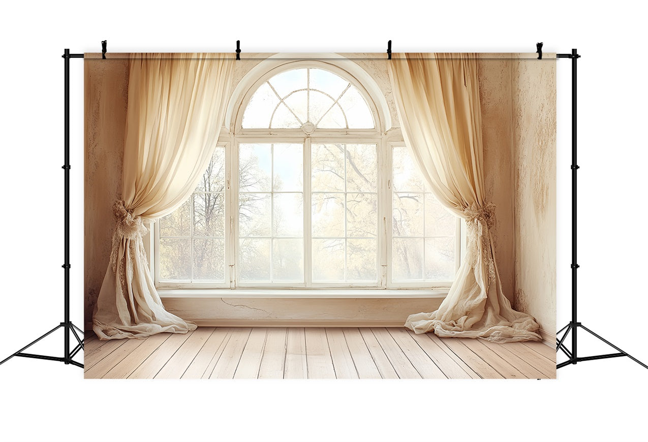 Fotografie Vintage Backdrops Creme Fenster Vorhänge Backdrop CSH4-314