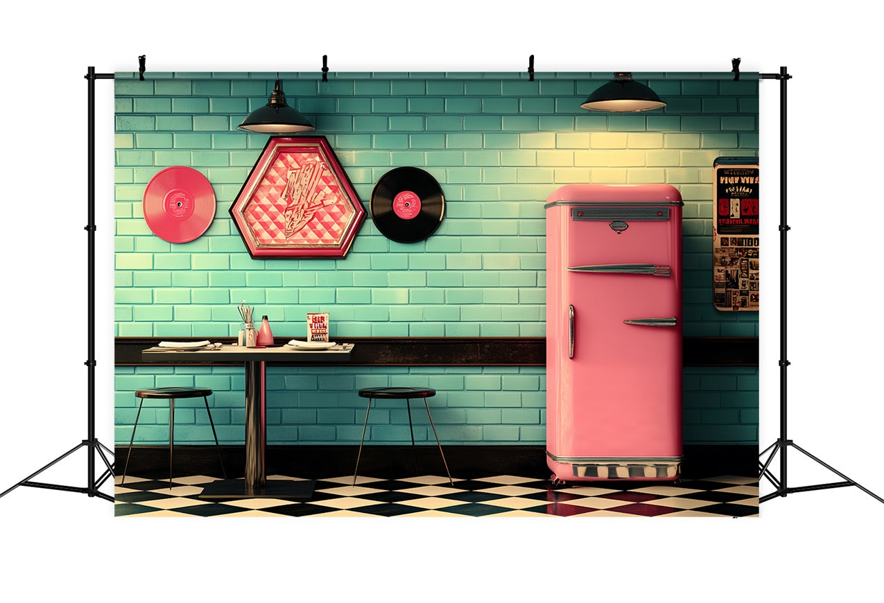 Retro Backdrops Vinyl Schallplatte Diner Vintage Backdrops CSH4-316