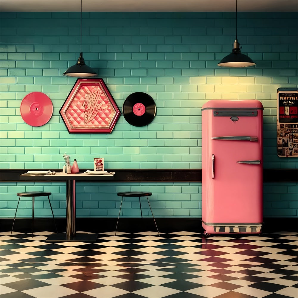 Retro Backdrops Vinyl Schallplatte Diner Vintage Backdrops CSH4-316