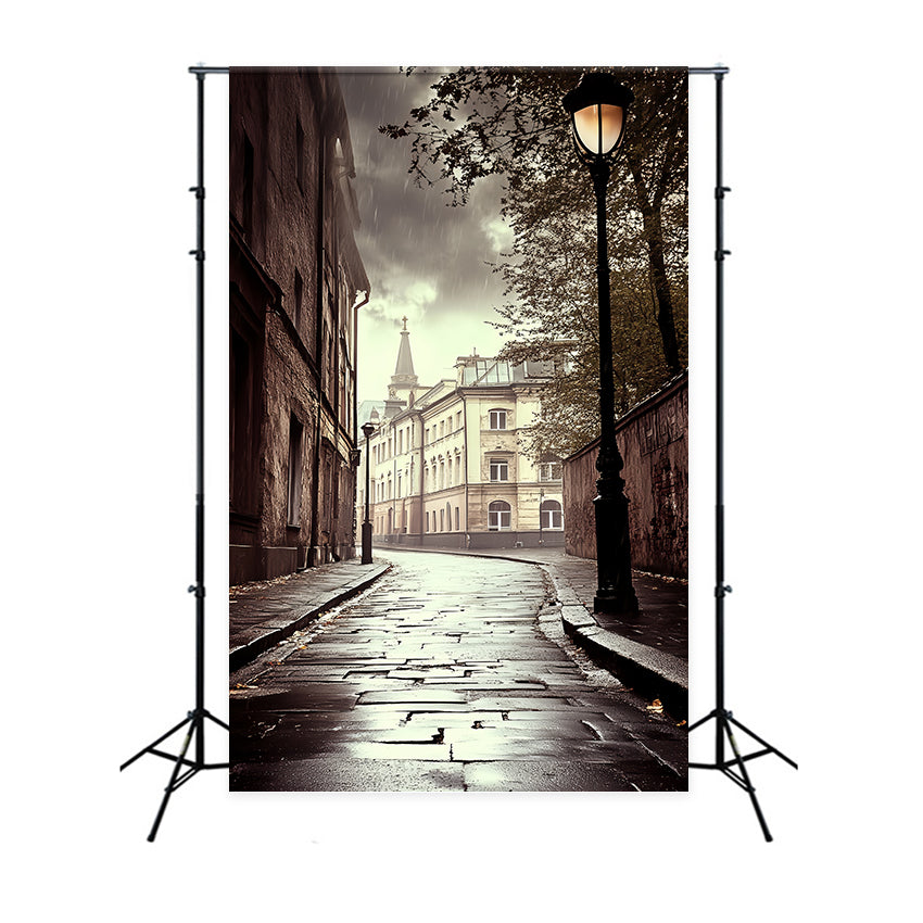Backdrops Vintage Rainy Alley Vintage Stadt Backdrop CSH4-321