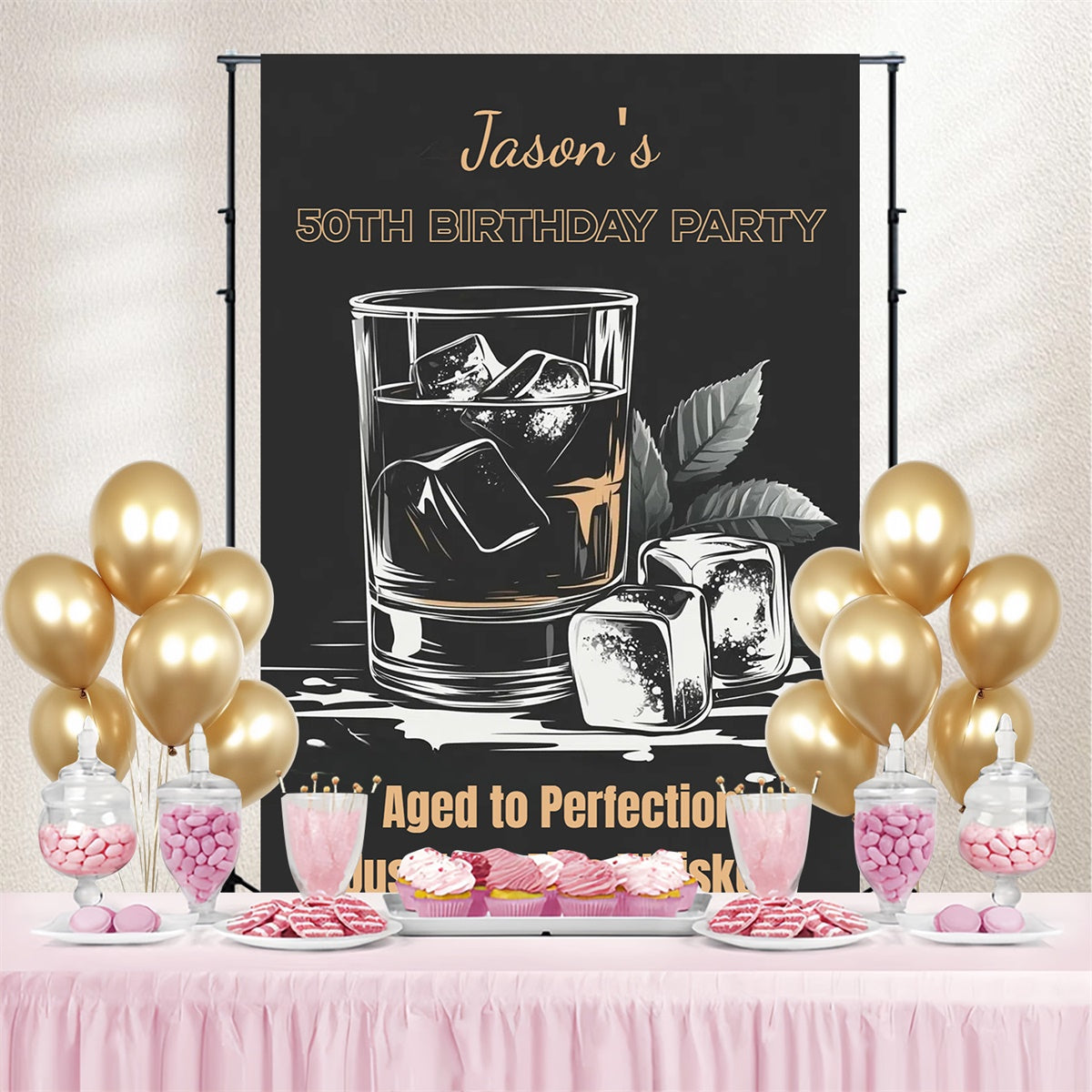 Personalisierte 21st Geburtstag Backdrop Juicy Citrus Grün Leaves Backdrop CSH4-35