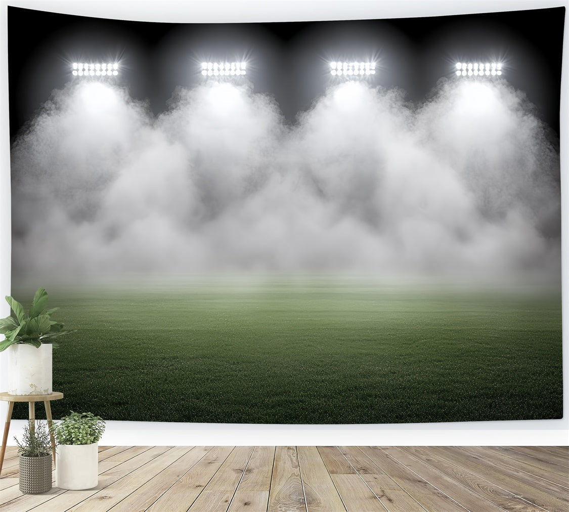 Fußballfeld-Hintergrund Foggy Stadium Green Field Backdrop CSH4-363