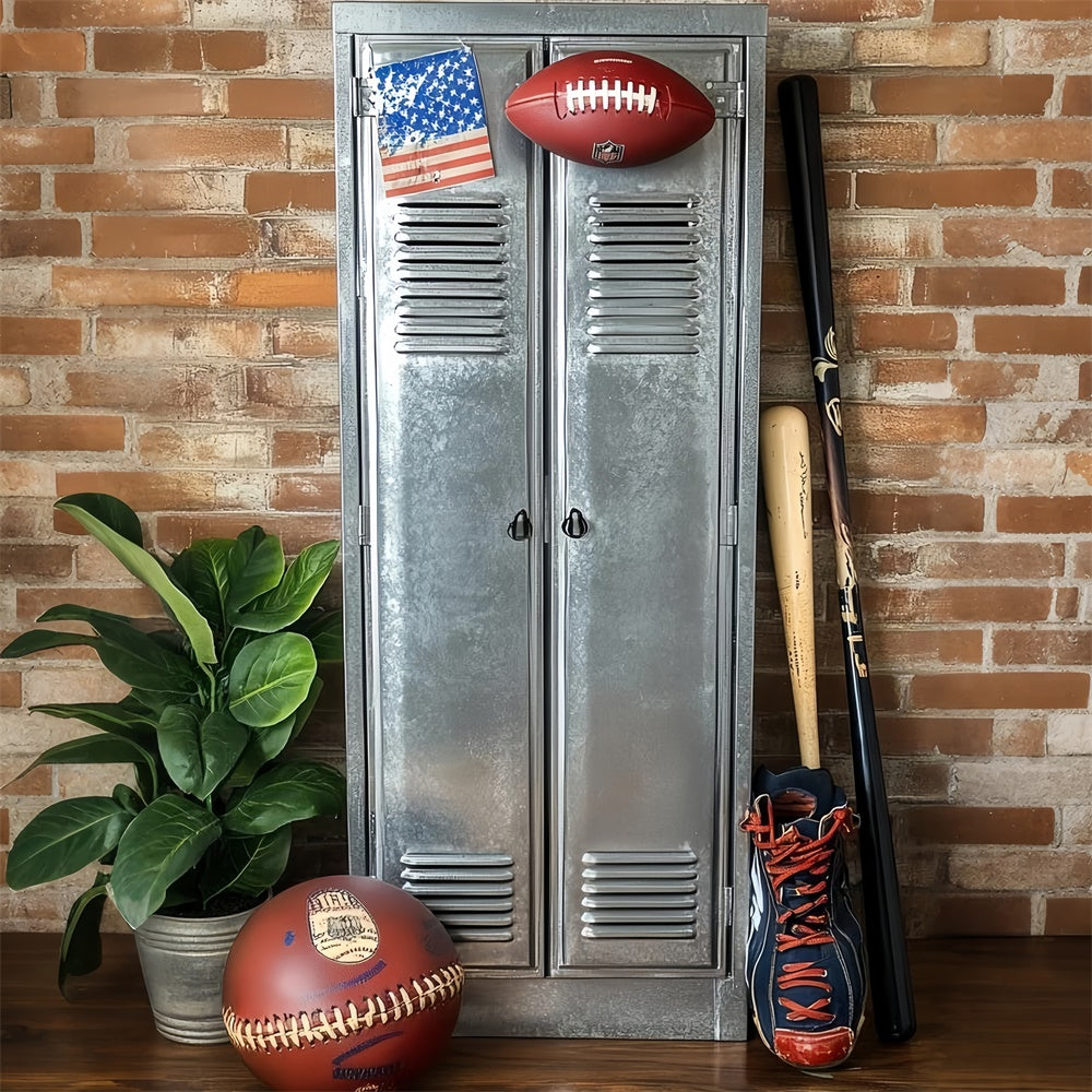 Sport Backdrops Rustikale Backstein Sport Schließfach Hintergrund CSH4-366