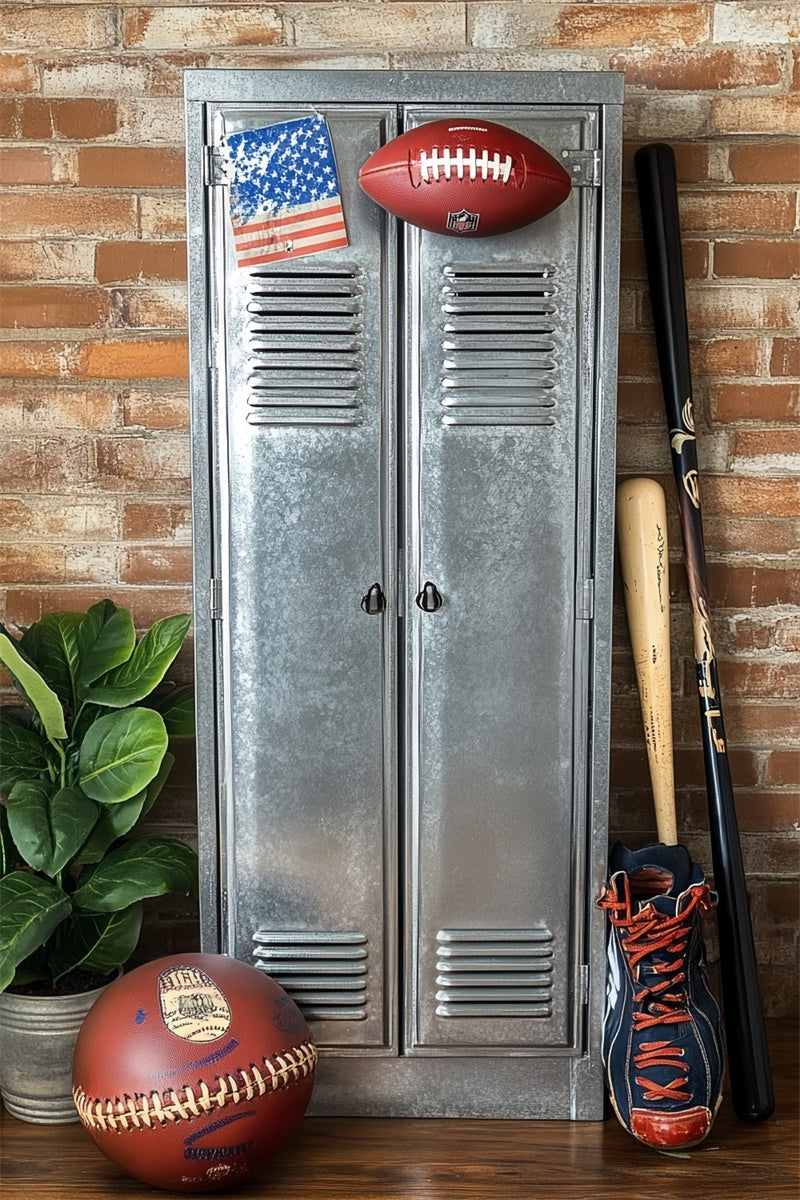 Sport Backdrops Rustikale Backstein Sport Schließfach Hintergrund CSH4-366