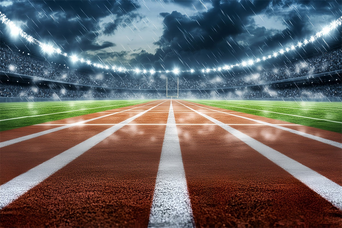 Fußball-Stadion-Hintergrund Regen-Stadion-Lehrpfad-Hintergrund CSH4-372