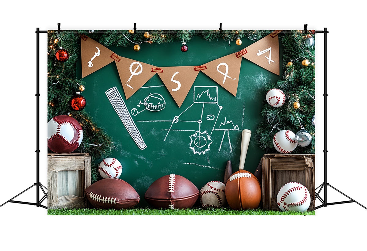 Sport-Fotohintergrund Weihnachten Sport Blackboard Hintergrund CSH4-374