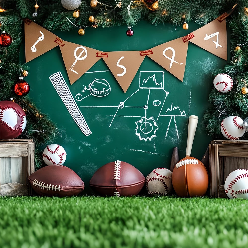 Sport-Fotohintergrund Weihnachten Sport Blackboard Hintergrund CSH4-374