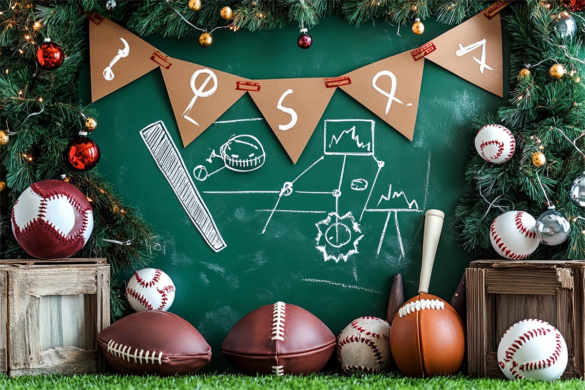 Sport-Fotohintergrund Weihnachten Sport Blackboard Hintergrund CSH4-374