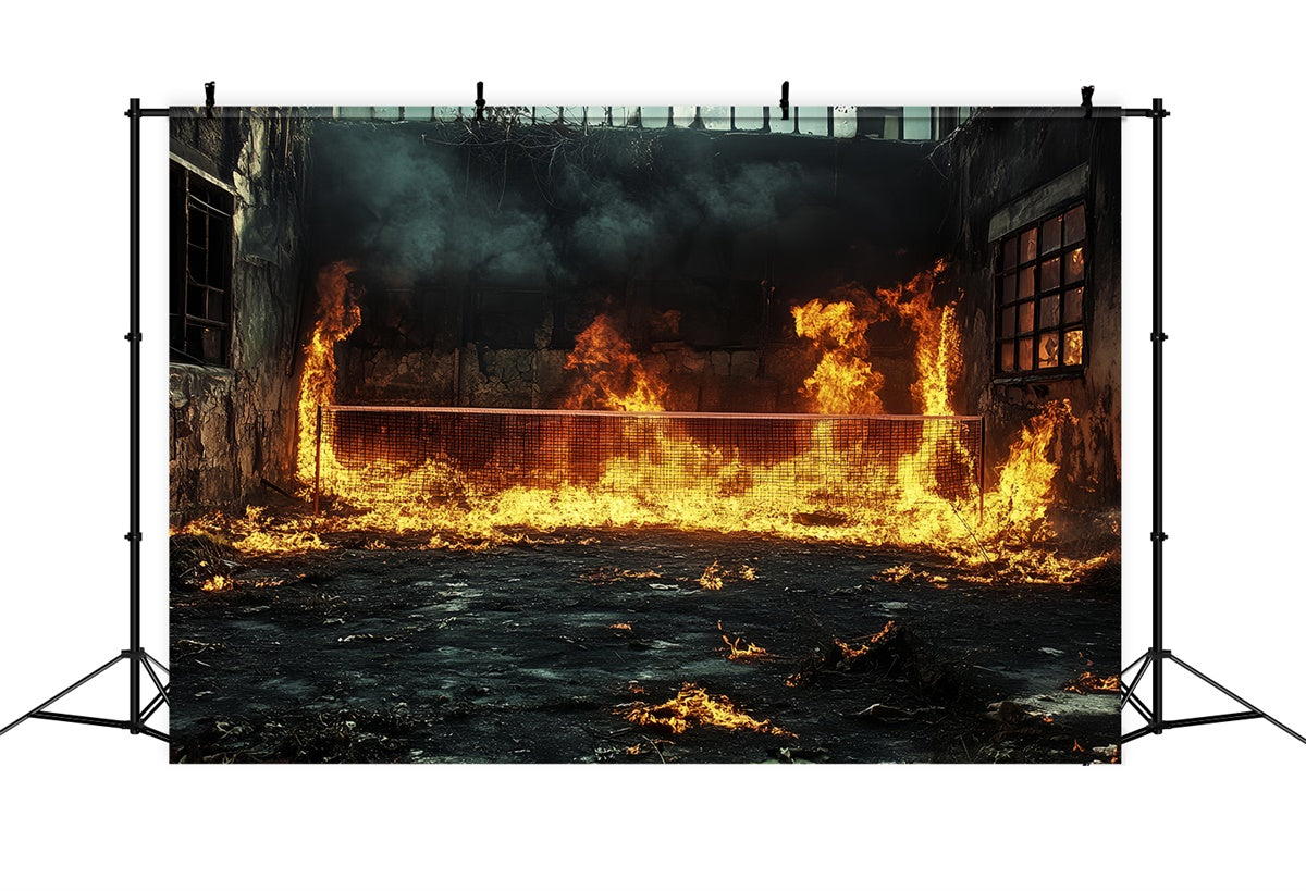 Sportfotografie Backdrops Brennender Tennisplatz Backdrop CSH4-381