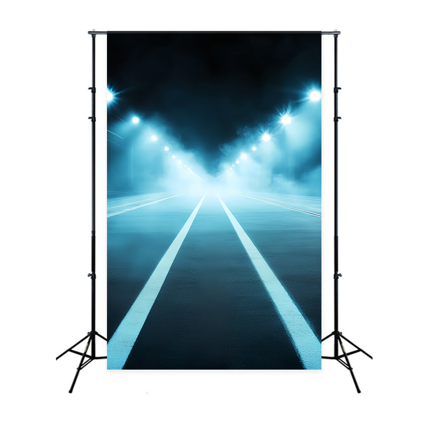 Sportfotografie Backdrops Neblige Nacht Rennbahn Backdrop CSH4-388