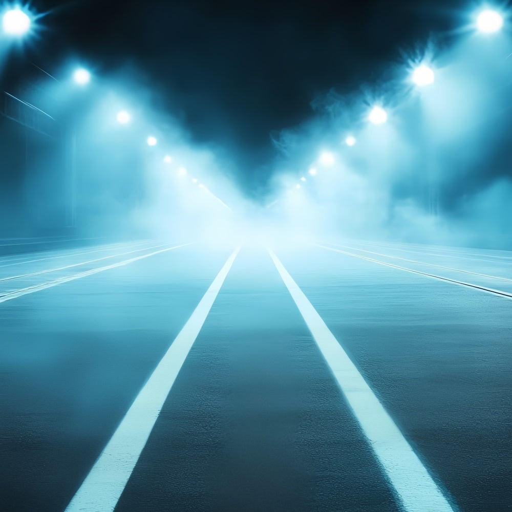 Sportfotografie Backdrops Neblige Nacht Rennbahn Backdrop CSH4-388