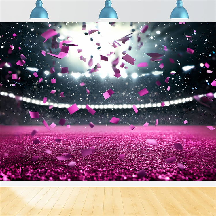 Sport Fotohintergrund Sparkling Pink Confetti Stadion Hintergrund CSH4-390