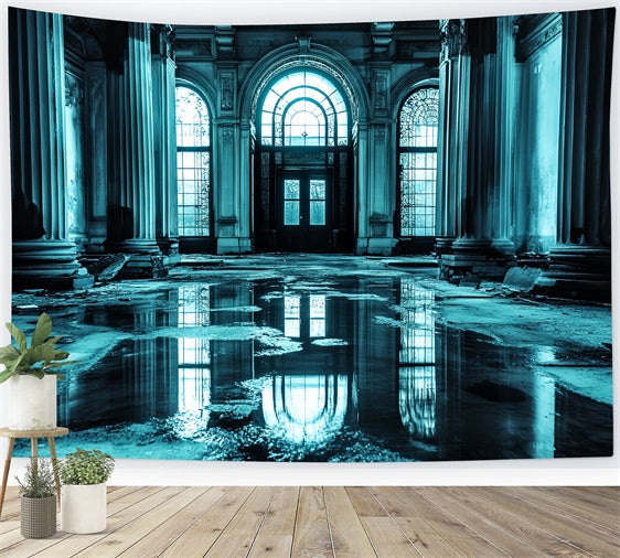 Antike Fotokulisse Moody Blue Grand Hall Vintage Backdrop CSH4-397