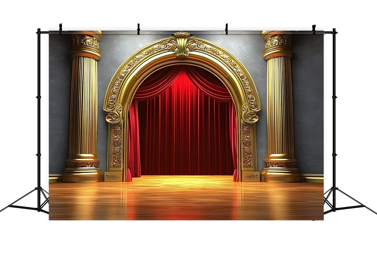 Klassischer Fotohintergrund Luxuriöser Goldener Bogen Vintage-Hintergrund CSH4-402