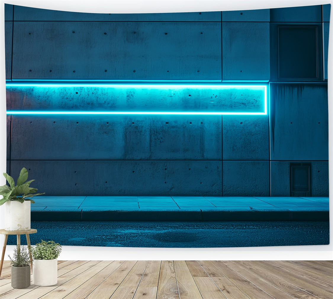Architektur Backdrop Blau Neon Licht Wand Hintergrund CSH4-409