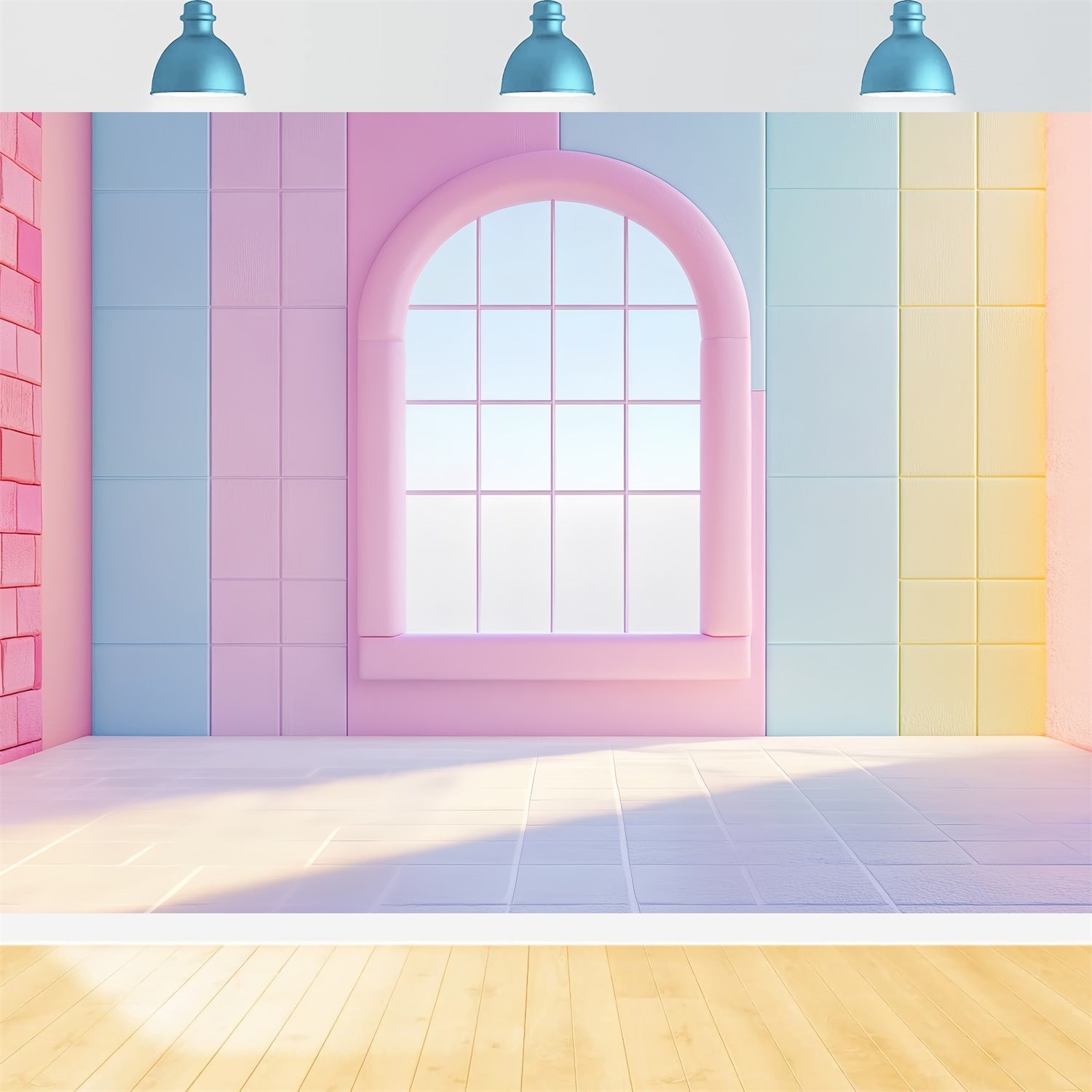 Architektur Backdrop Candy Fenster Bogen Wand Backdrop CSH4-419