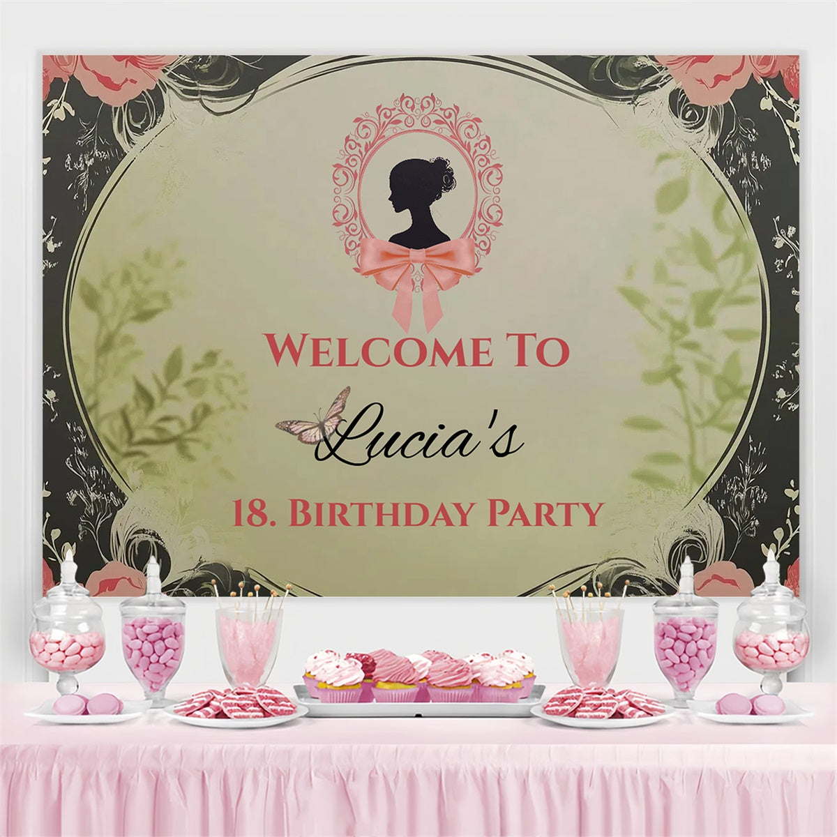 Benutzerdefinierte Geburtstag Party Backdrop Shiny Crystal Jewelry Backdrop CSH4-43