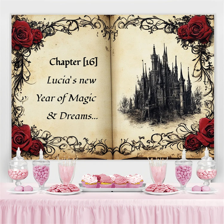 Personalisierte 21st Geburtstag Backdrop Croissant Coffee Scene Backdrop CSH4-45