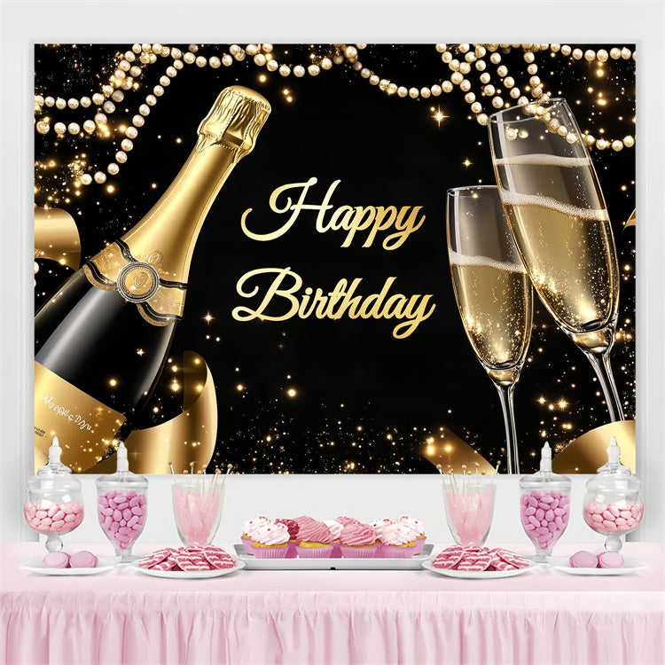 Benutzerdefinierte Backdrops For Birthdays Elegant Pearl Champagner Backdrop CSH4-48