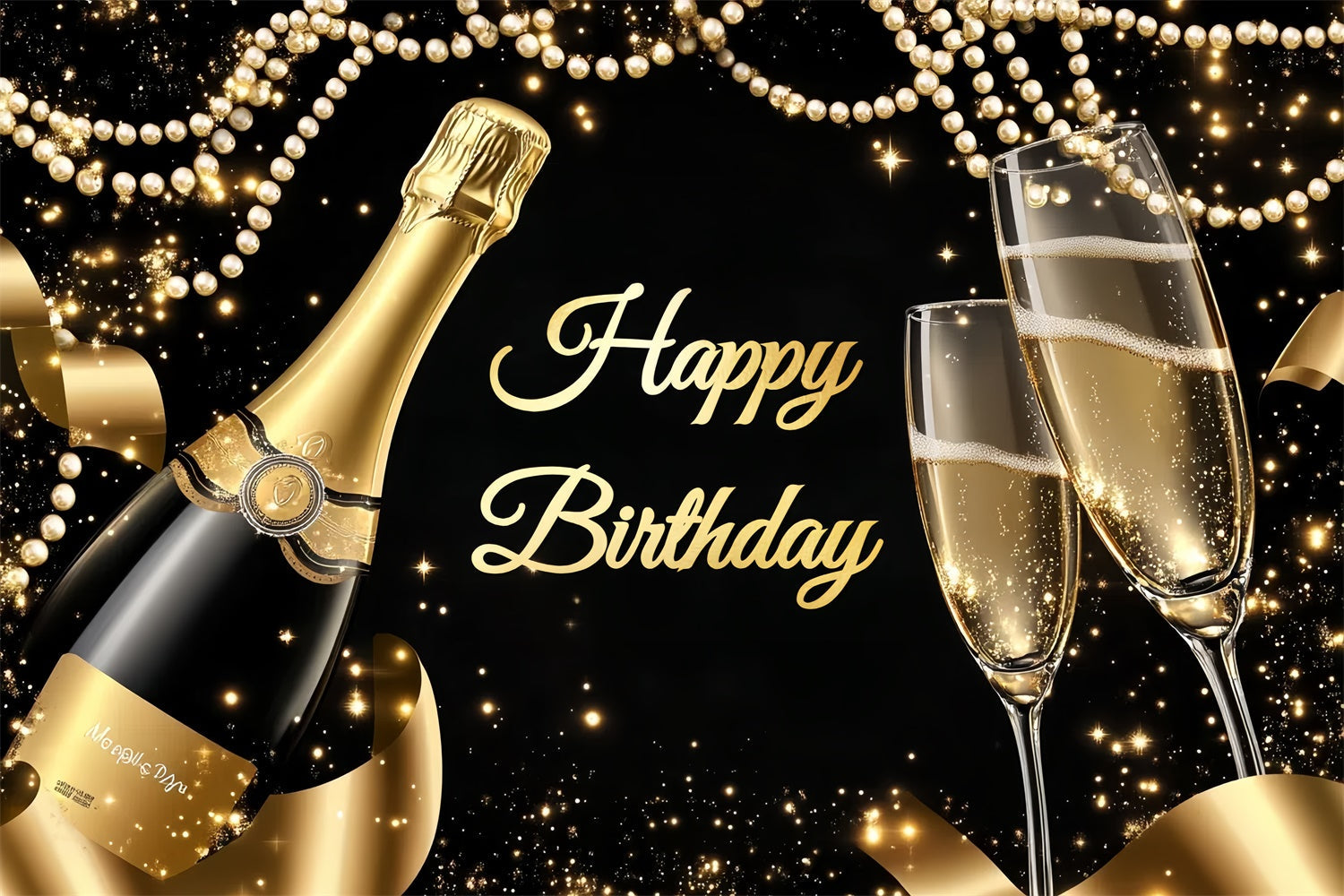 Benutzerdefinierte Backdrops For Birthdays Elegant Pearl Champagner Backdrop CSH4-48