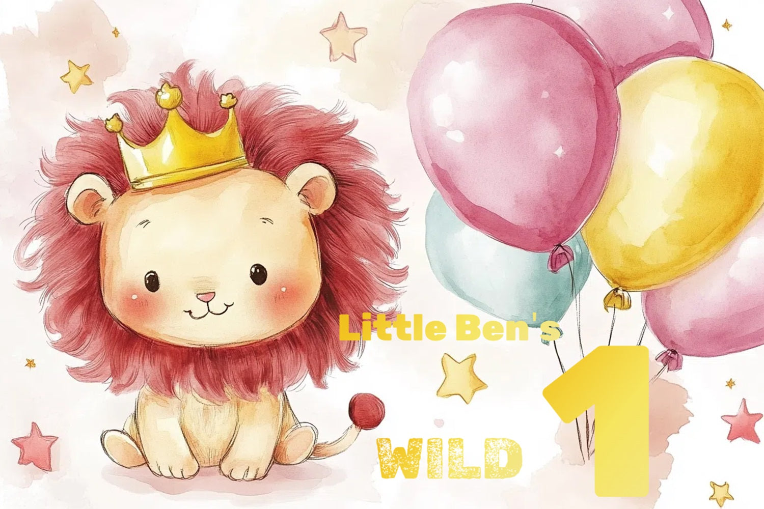 1st Geburtstag Backdrop Wild One Krone Lion Benutzerdefinierte Backdrop CSH4-57