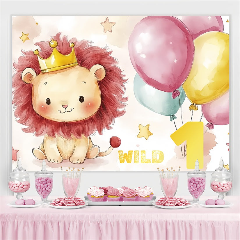1st Geburtstag Backdrop Wild One Krone Lion Benutzerdefinierte Backdrop CSH4-57