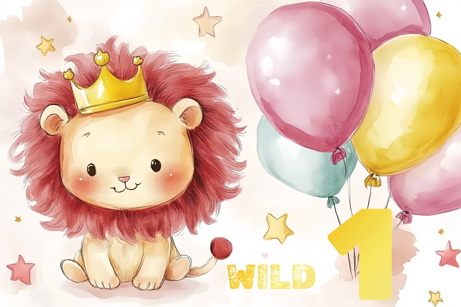 1st Geburtstag Backdrop Wild One Krone Lion Benutzerdefinierte Backdrop CSH4-57