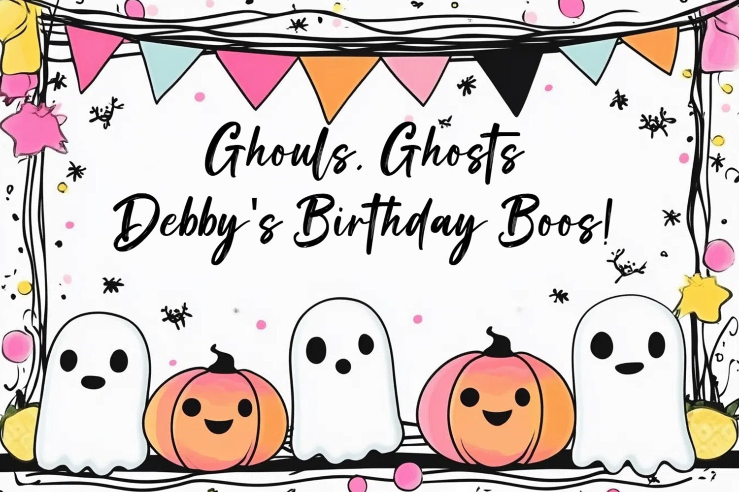 Halloween Geburtstag Backdrop Trick Or Treat Geist Benutzerdefinierte Backdrop CSH4-60