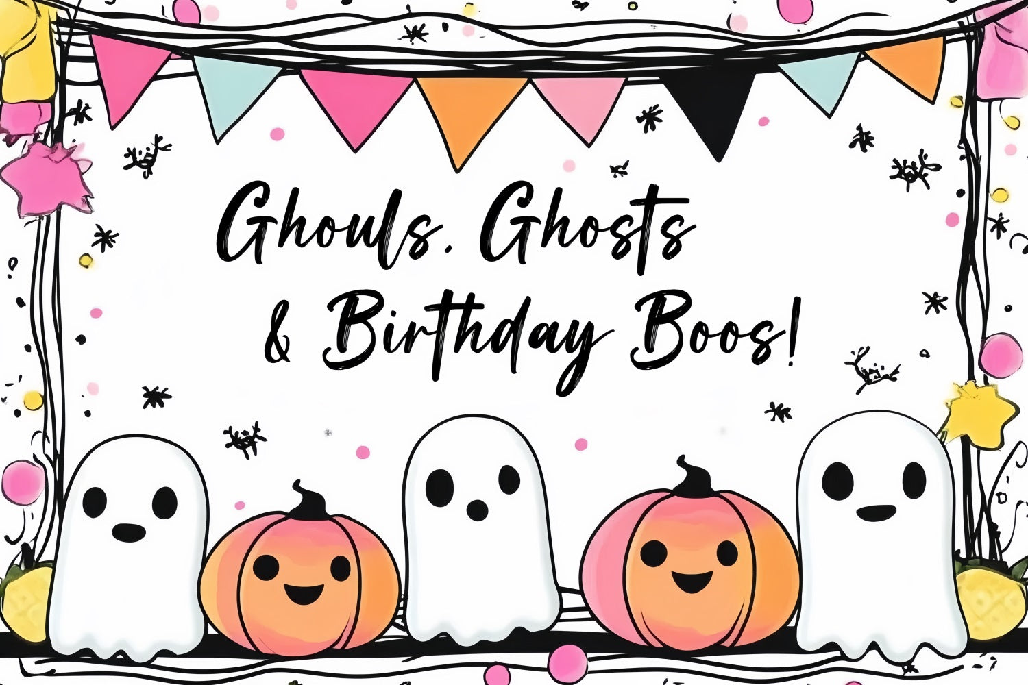 Halloween Geburtstag Backdrop Trick Or Treat Geist Benutzerdefinierte Backdrop CSH4-60