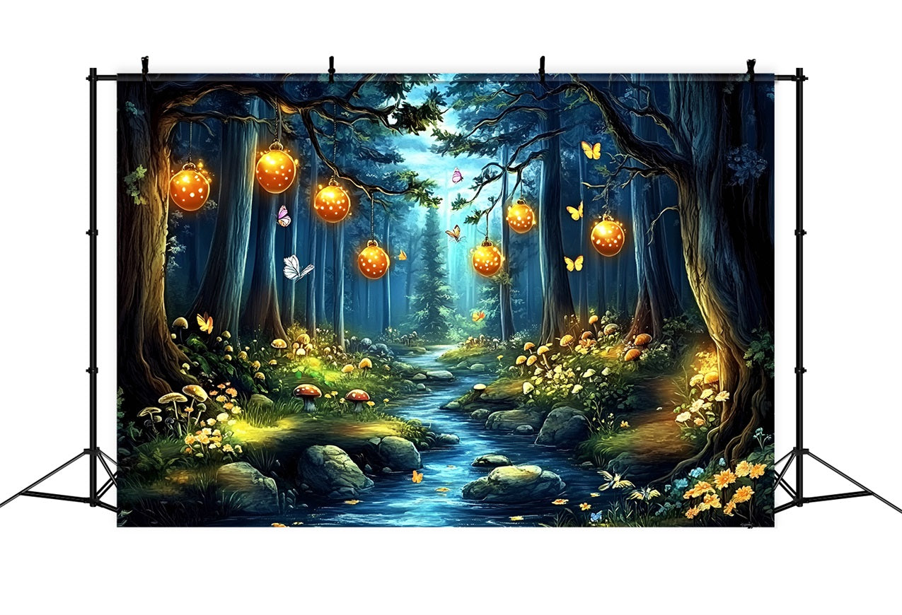Enchanted Forest Backdrop Ideen Glühende Laterne Stream Backdrop CSH4-80