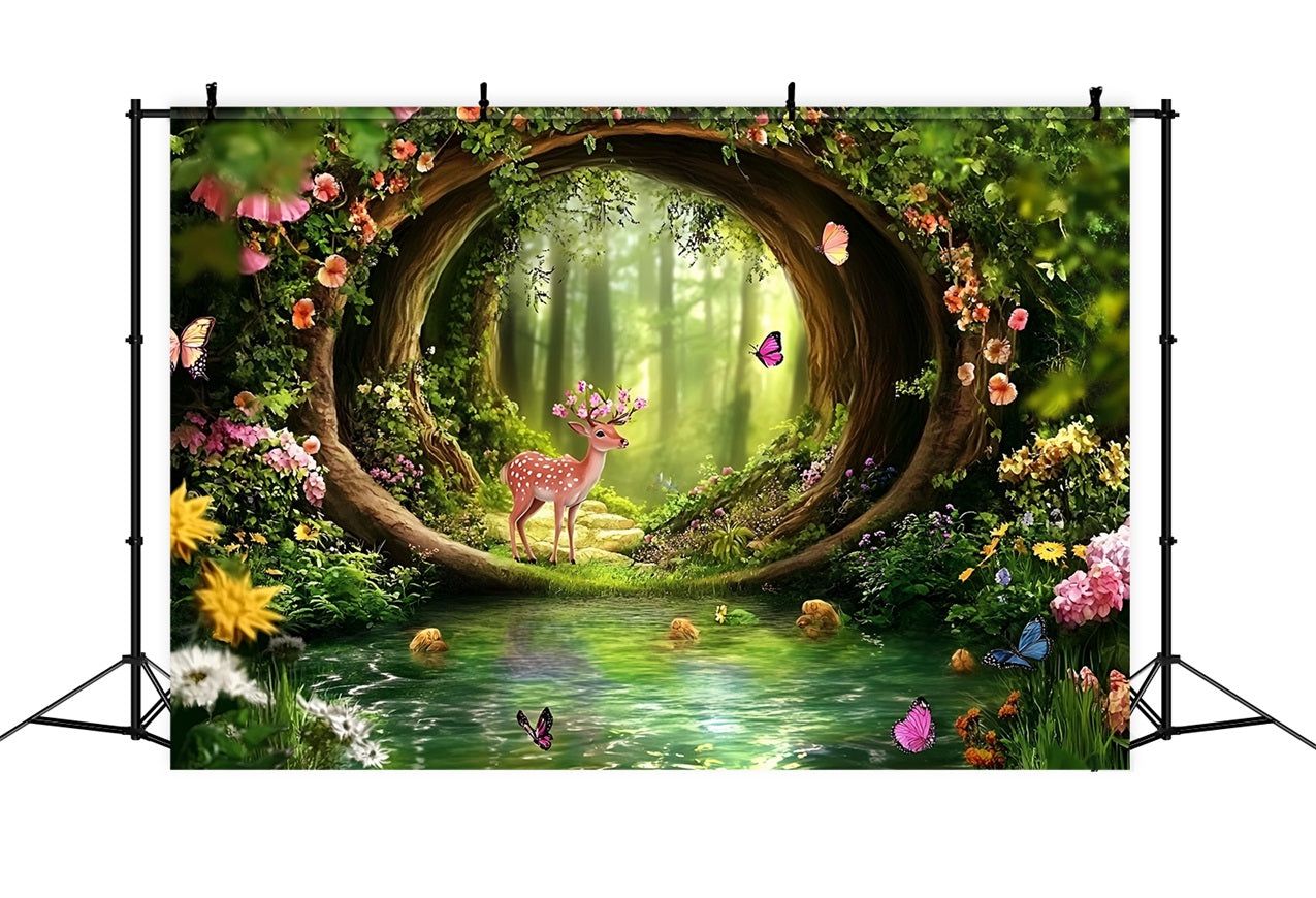 Fairy Forest Backdrop Bogengang Pool Fawn Backdrop CSH4-83