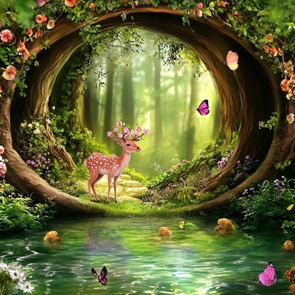 Fairy Forest Backdrop Bogengang Pool Fawn Backdrop CSH4-83