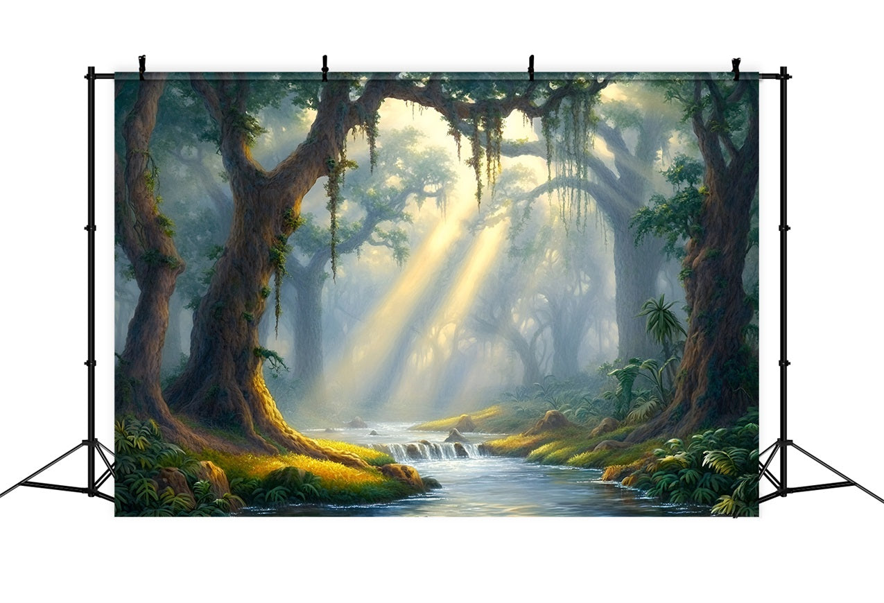 Wald Fotokulisse Fluss Glühendes Licht Kulisse CSH4-92