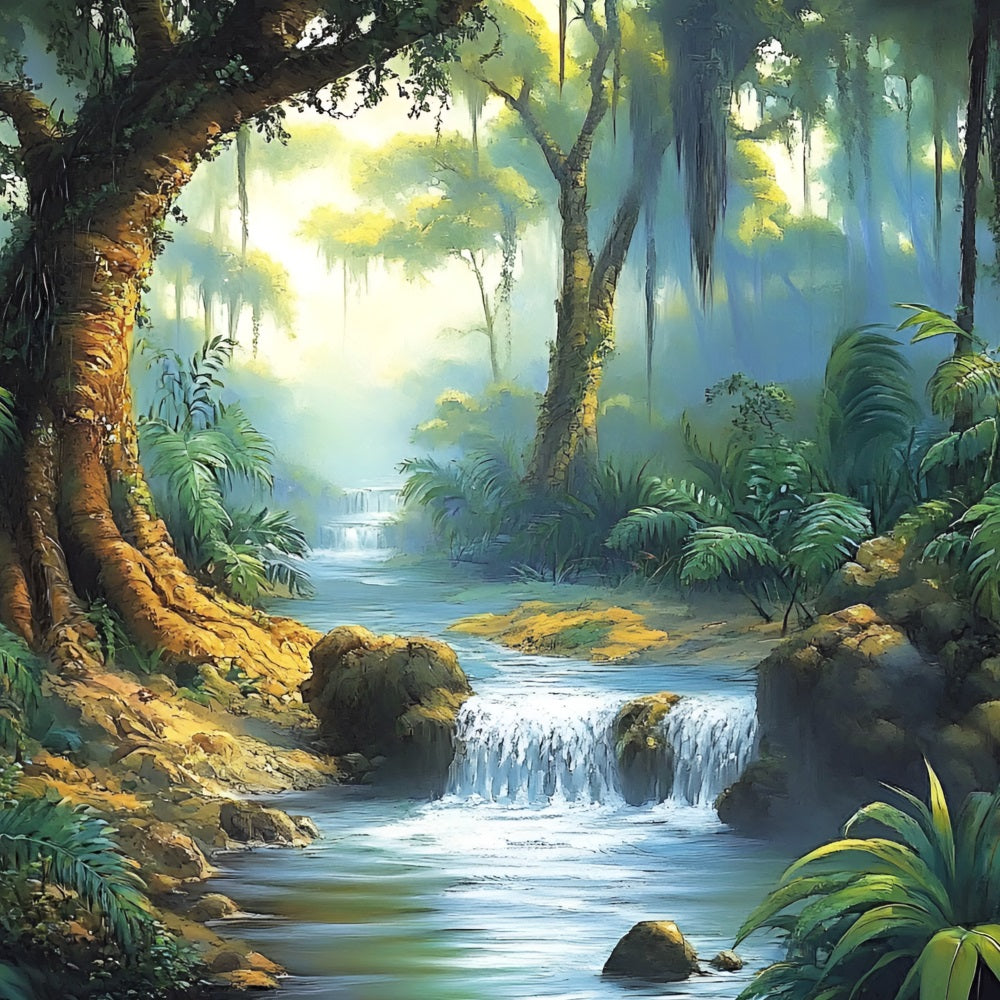 Tropischer Wald Backdrop Regenwald Stream Backdrop CSH4-93