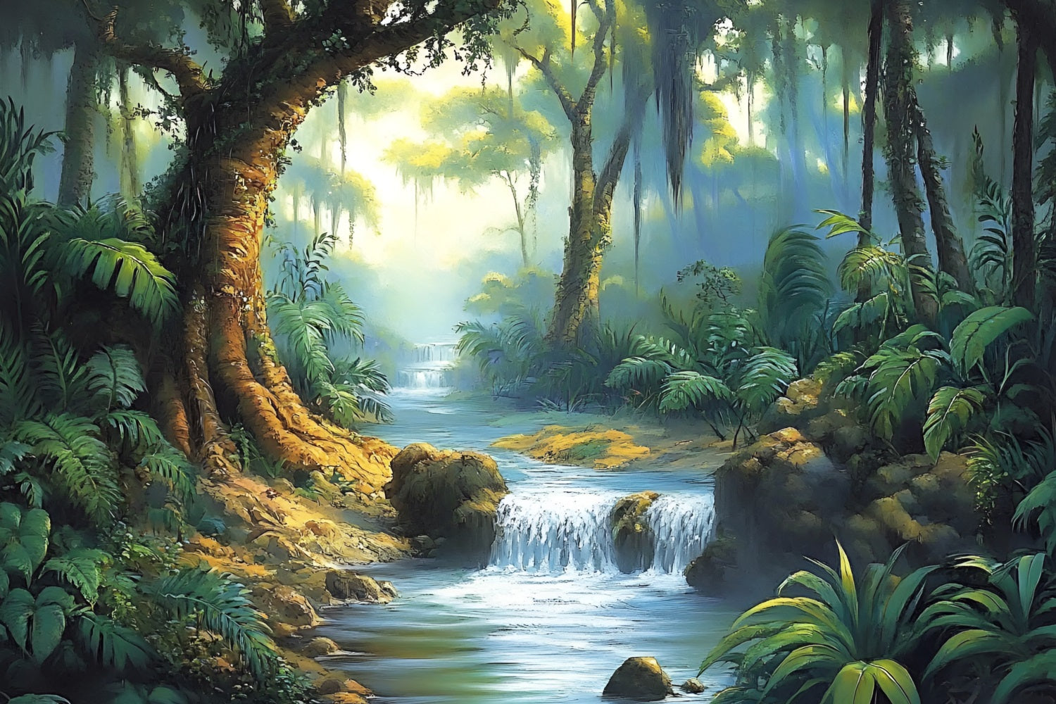 Tropischer Wald Backdrop Regenwald Stream Backdrop CSH4-93