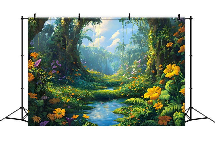 Dschungel Hintergründe Floral Wald Heller Himmel Hintergrund CSH4-94