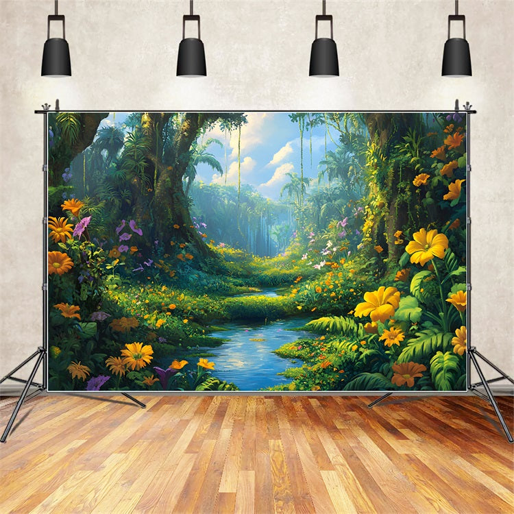 Dschungel Hintergründe Floral Wald Heller Himmel Hintergrund CSH4-94