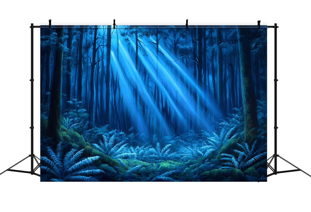 Enchanted Forest Backdrop Ideen Dreamy Blue Rays Forest Backdrop CSH4-97