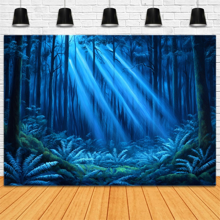 Enchanted Forest Backdrop Ideen Dreamy Blue Rays Forest Backdrop CSH4-97