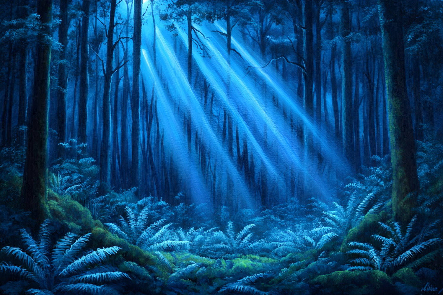 Enchanted Forest Backdrop Ideen Dreamy Blue Rays Forest Backdrop CSH4-97