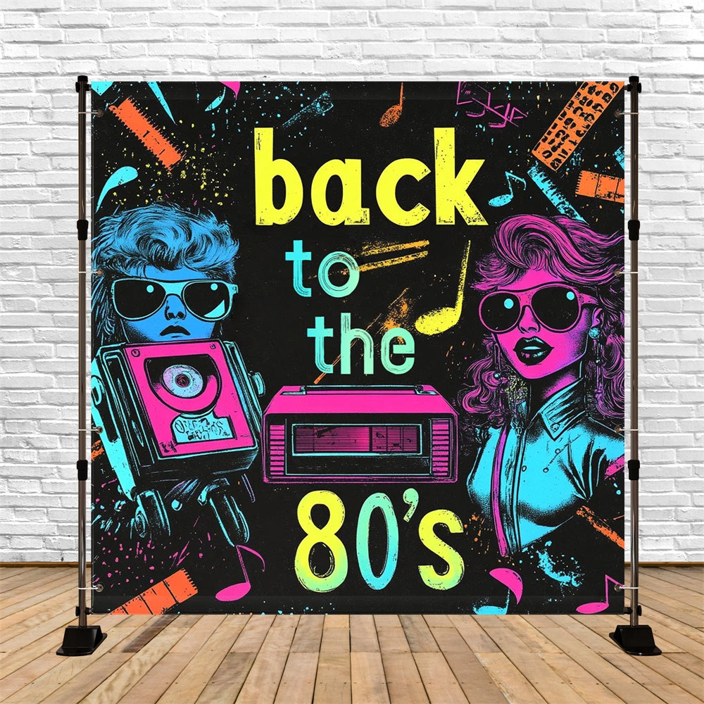 80er Jahre Fotokulisse Neon Pop Graffiti Tanzkulisse CSH5-11